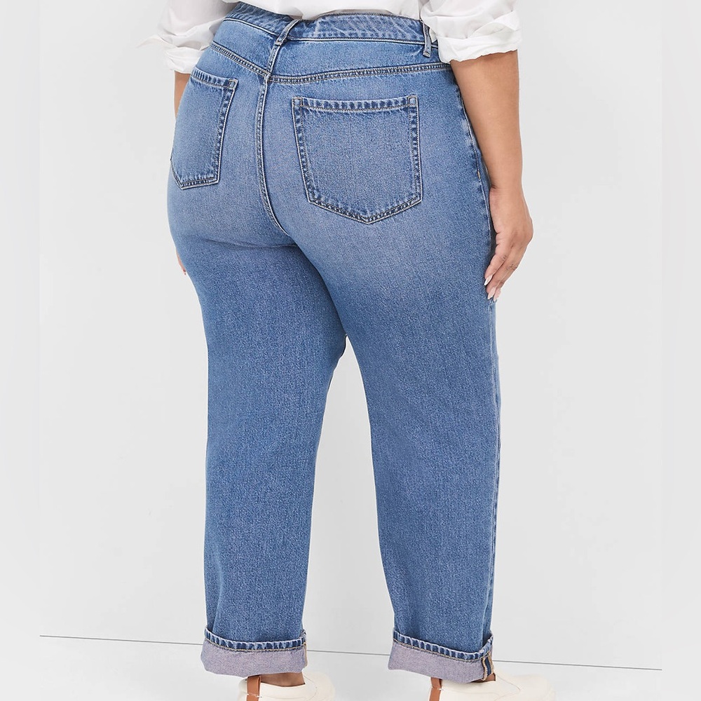NWT Lane Bryant Boyfriend Jeans Mid-Rise Dreamfeel Denim 16 Orig $95